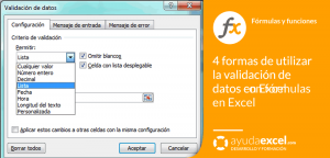 validación de datos excel