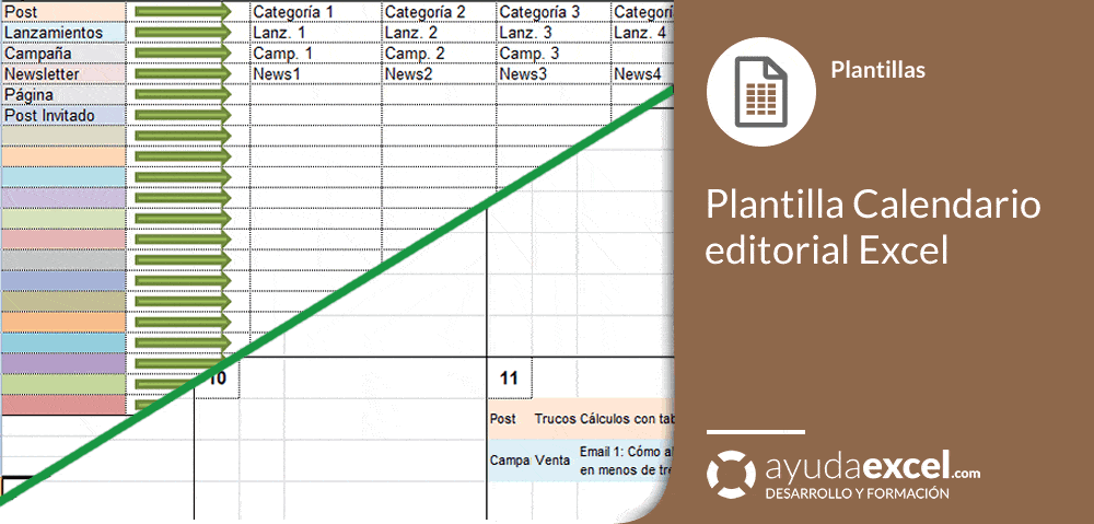 Plantilla de calendario editorial excel