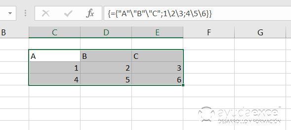 formula matricial bidimensional excel