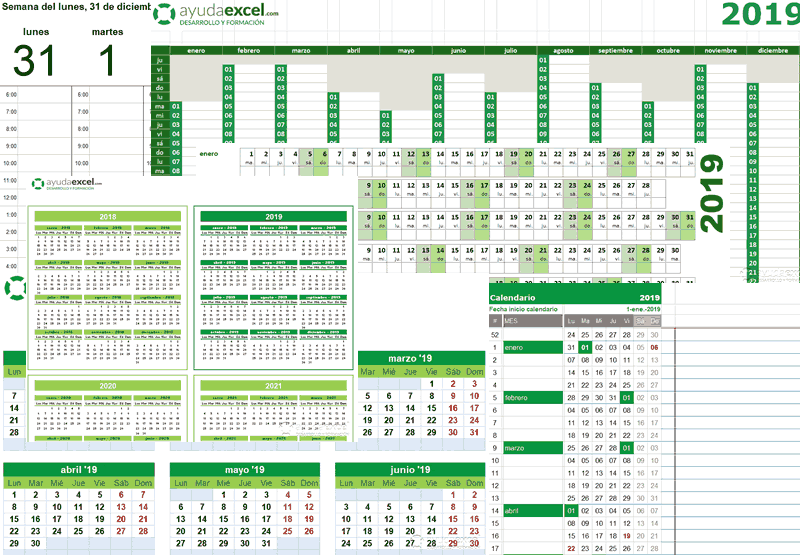 Calendario cualquier año