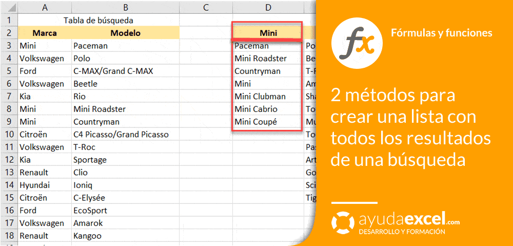 resultados búsqueda Excel