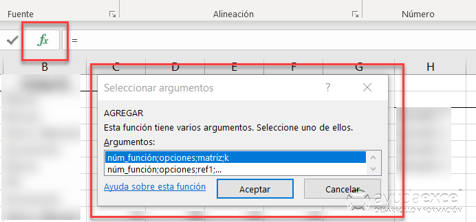 insertar excel agregar función