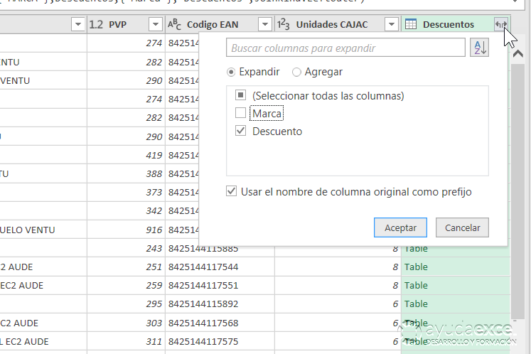 Filtrar datos Excel Power Query