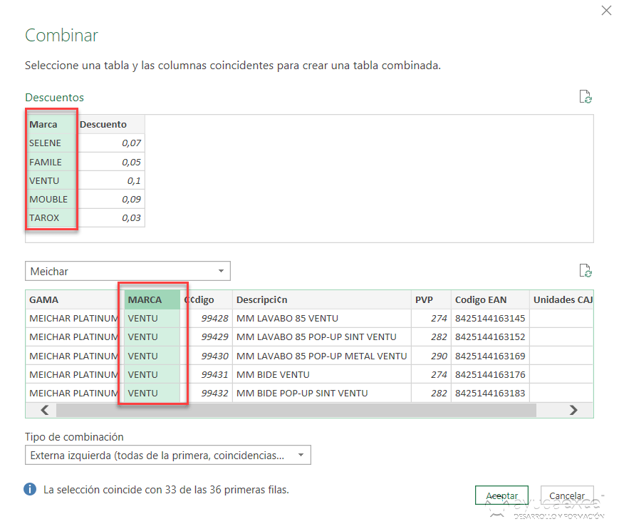 Combinación de consultas Power Query Excel