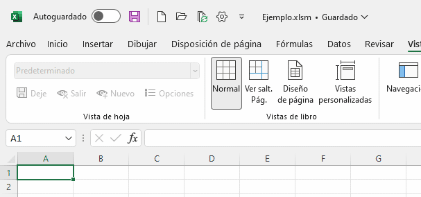 Vistas personalizadas Excel todas las hojas